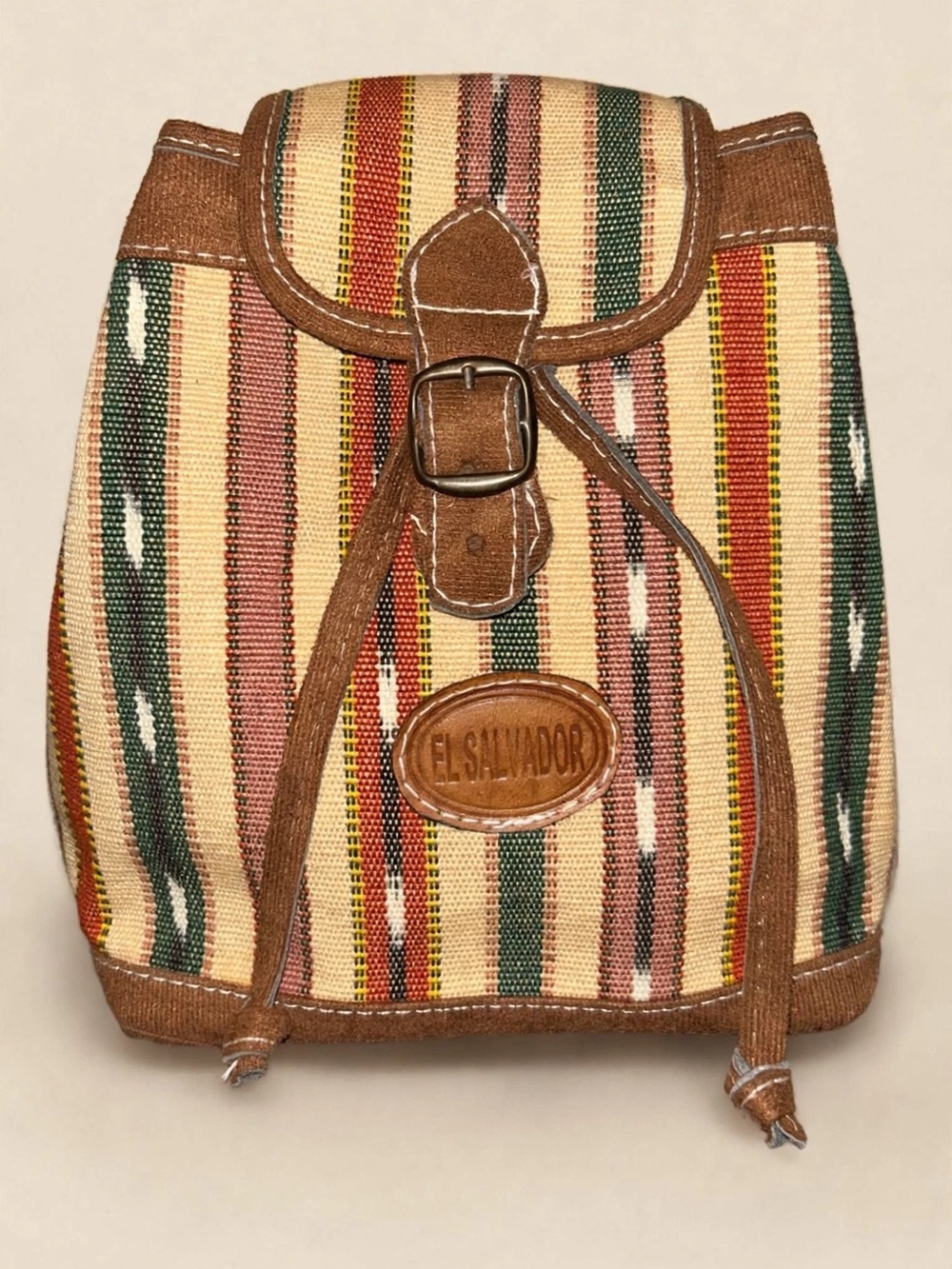 Boho Woven Mini Backpack Purse Festival Travel Striped